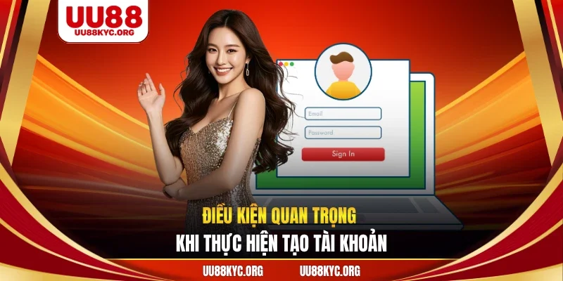 Điều kiện quan trọng khi thực hiện tạo tài khoản